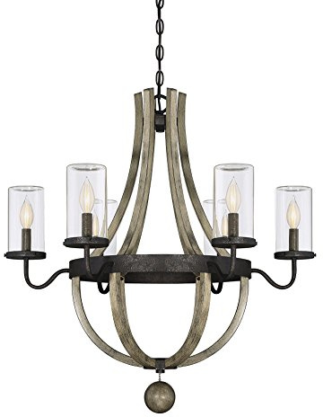 Savoy House 1-2100-6-70 Eden Modern Farmhouse Rustic French Country Clear Glass Outdoor Chandelier, 6-Light 360 Total Watts, 31 H x 29 W, Weathervane