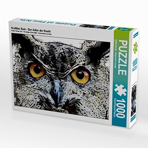 CALVENDO Puzzle Krafttier Eule - Der Adler der Nacht 1000 Teile Puzzle quer | 1000 Teile Lege-Größe 64 x 48 cm Foto-Puzzle für glückliche Stunden