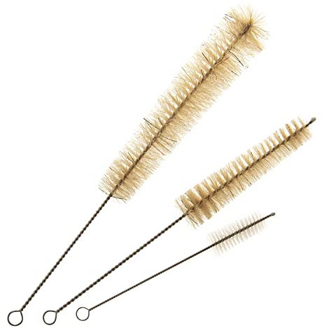 SIDCO Spülbürste 3 x Tüllenbürste lang Wollschopfbürste Fugenbürste Flaschenbürste