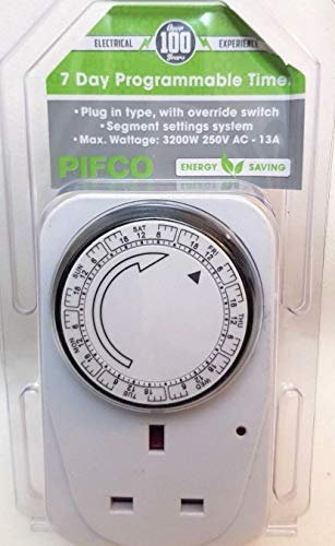 PIFCO 7 Day Programmable Timer Socket Override Switch Energy Saving TMR1008