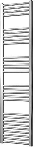 Greened House Chrome Straight Heated Towel Rail 400mm wide x 1600mm high Flat Central Heating Towel Radiator