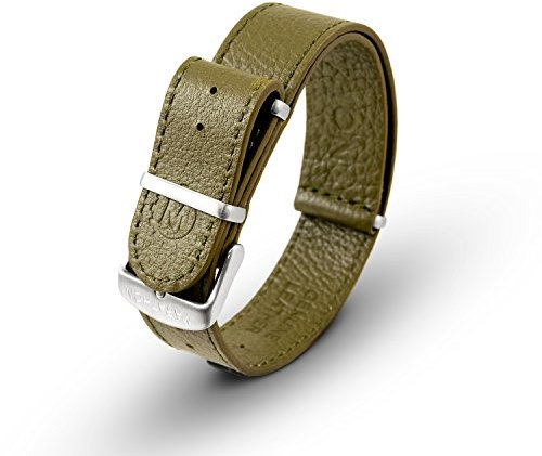 Marathon Uhrenarmband für Herren, Leder, NATO-Armband, 16 mm, Olivgrün