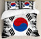 ABAKUHAUS Korean Flag Bettbezugs Set Für Doppelbetten, Land, Milbensicher Allergiker geeignet mit Kissenbezügen, 200 x 200 cm, Khaki