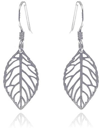 Oobi Doop Ohrringe Sterling-Silber 925 Blatt mit Schmuck-Geschenkbox