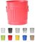 Jinfa | Cubo de basura de metal con asas | Contenedor vintage para interiores, reciclaje | Sin tapa | Rojo | Tamaño: S | 21 cm de diámetro, 21,5 cm de altura | Volumen: 7 Litros