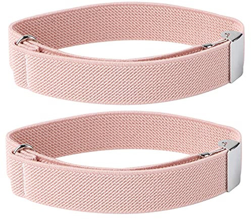 Holibanna Mens Elastic Adjustable Armbands Anti- Slip Shirt Sleeve Adjustable Stretch Elastic Bracelet Arm Shirt Garters Hold Up Armband for Women Men 1 Pair Pink