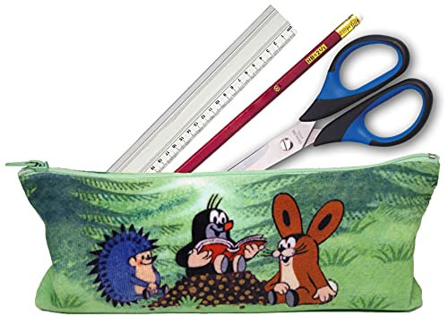 Federmäppchen Federmäppchen Reißverschluss Original Der Kleine Maulwurf 20x8 cm, Grün, für Kinder Jungen Mädchen