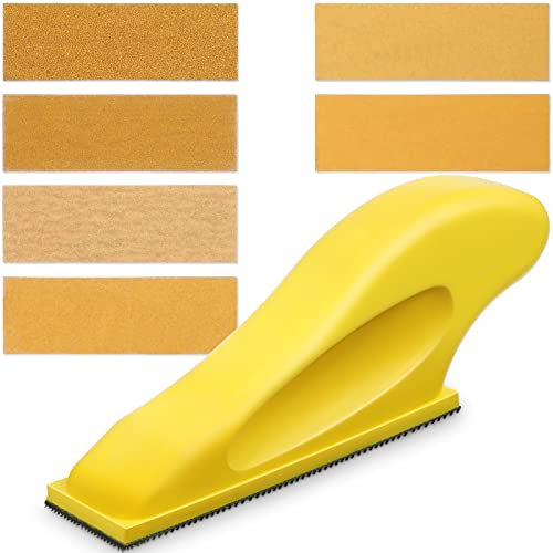 Micro Sander Kit 3.5 x 1 Inch Mini Sander for Small Projects, Micro Detail Handle Sanding Tools, 120 Sheets Sandpaper for Wood P80, P120, P180, P240, P400, P600 for DIY Handicrafts Polishing Sanding