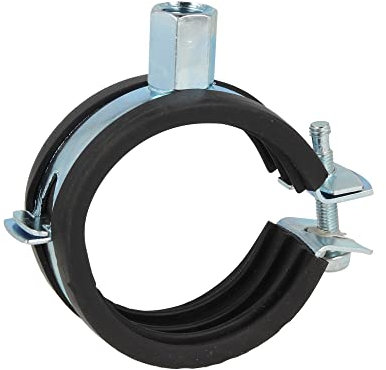tecuro Einhand Schraubrohrschelle 57-61 mm mit Schallschutzeinlage, verzinkt M8/M10 - GRS5761