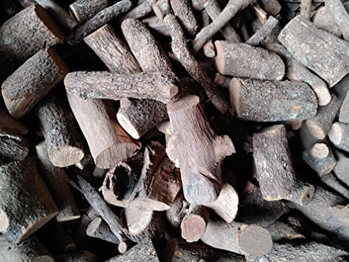 Leña de encina 44kg - para Barbacoa, Estufa, Chimenea, Cassette - Troncos Mezclados Grosor Medio 4-9cm y Grosor Ancho 10-25cm - Seca y Perfectamente Cortada en Troncos 30-40 cm de Largo