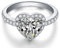 Musihy Verlobungsringe, Verlobungsring Damen Zirkonring Herz Zirkonia Rosa Ringgröße 49 Pärchen Geschenk