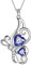 Aurora Tears Blaue Schmetterlings-Herz-Halskette Frauen 925 Sterlingsilber Tierschmetterlinge Dezember erstellt Tansanit Schmuck DP0307D