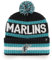 '47 Miami Marlins Herren Damen Cooperstown Bering Cuff Knit Stretch Fit Black Team Color Logo Beanie, Schwarz, Einheitsgr��e