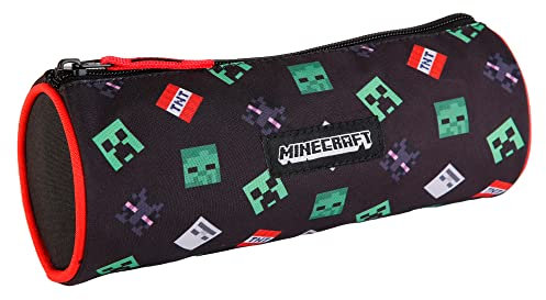 Minecraft TNT Trousse scolaire avec 1 compartiment, intérieur doublé et fermeture éclair, 8 x 22 x 8 cm, multicolore, Mediano, Minecraft TNT, Multicolore, Mediano, Décontracté, thème jeu