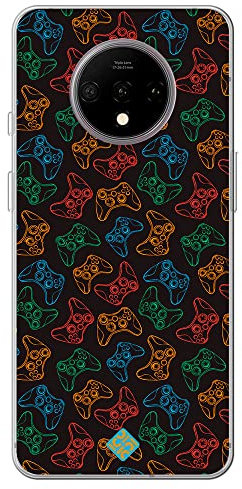 Movilshop Funda para [ OnePlus 7T ] Dibujo Gamers [ Mandos Xbox ] de Silicona Flexible Transparente Carcasa Case Cover Gel para Smartphone.