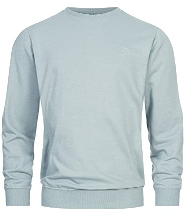 Indicode Herren Holt Sweatshirt aus Baumwollmischung mit RIPP-Bündchen | Bequeme aus Baumwollmix mit Rippbündchen, Freizeitpullover, Basic Pullover, Rundhalspullover für Männer