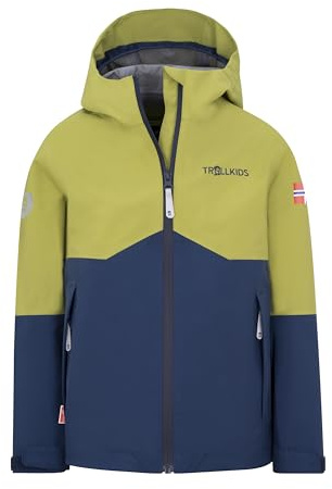 Trollkids Kids Gjende Jacket 104, Kiwi/Mystic Blue