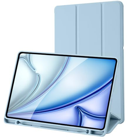 Funda Protectora Compatible con Samsung Galaxy Tab S6 Lite 10,4 Pulgadas 2024/2022/2020 SM-P620N/P625N/P610/P613/P615/P619 con portalápices, activación/desactivación automática (Azul Claro)