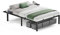 VASAGLE Bett 140 x 190 cm, Gästebett mit Aufbewahrungsregalen, Doppelbett, Bettgestell aus Metall, Bettrahmen, Metallbett, einfache Montage, klassikschwarz RMB093B01