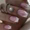 Ceboic 24 Stück Eckig Nägel Zum Aufkleben Kurz, French Nude Rosa Künstliche Nägel, Acryl Kunstnägel Nägel Glitzer Press on Nails für Frauen und Mädchen Party und Heimat DIY