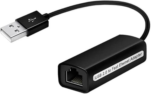 Adaptador USB Ethernet Tarjeta de Red Externa USB 2.0 a RJ45 LAN Ethernet Adaptador a 10/100 Mbps para PC portátil TV MacBook