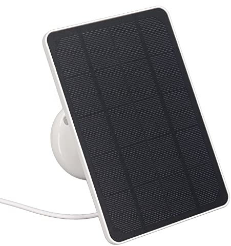 Solar Panel for Wireless Outdoor Security Camera, 10W Waterproof Continuous Power Supply for Rechargeable Battery Outdoor Camera, Micro USB Port 360 Degree Rotatable Solar Charger (White)