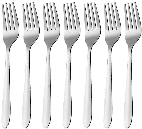 Forks Set of 8 Piece Stainless Steel Dinner Forks Table Forks Mirror Polishing Cutlery Forks Set Cake Forks Dessert Forks for Home Kitchen & Restaurant (8)