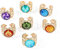 MayDee Genshin Ring Cosplay Prop Zubehör, Gen Shin Element Vision Ringe Anime Genshin Figur Vintage Open Ring Für Fans, 7 Glow In The Dark Ring