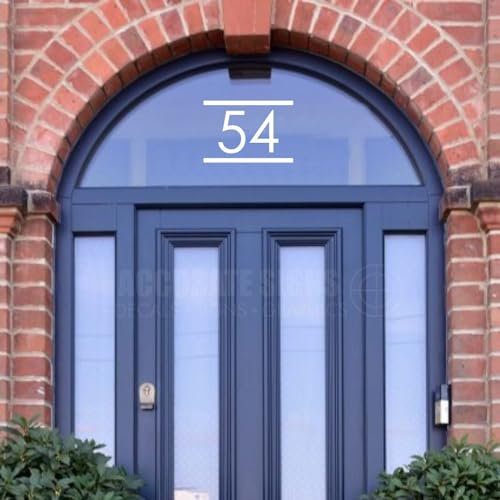 Accurate Signs | House Number Sticker for Door Window Fanlight Decal White Black Etched effect(05)