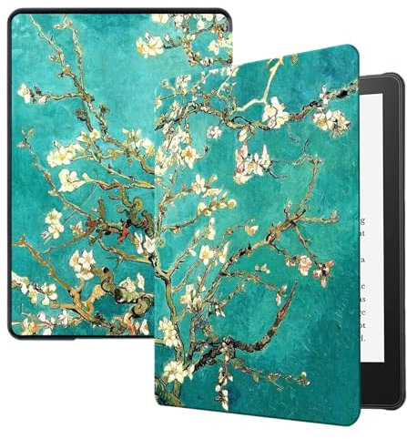 TOKILO Hülle für eReader 6.8 11. Generation, 2021 Release, ultraleichte, schlanke PU-Lederhülle mit automatischer Wake/Sleep-Funktion, Not Compatible with iPad 6.8inch eReader, Aprikosenblüte