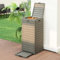 GOPLUS Poubelle Jarin Extérieure Bac 118 L, Bac à Ordures Extérieur pour Déchets, Poubelle Terrasse Extérieure Intérieure avec Plusieurs Couvercles,40 x 40 x 86CM Noir Marron