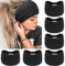 PROPOG Haarband Boho Stirnband Damen Breit Haarbänder Elastische Stirnbänder Yoga Kopfband Damen 6 Pcs Haarschmuck (Schwarz)