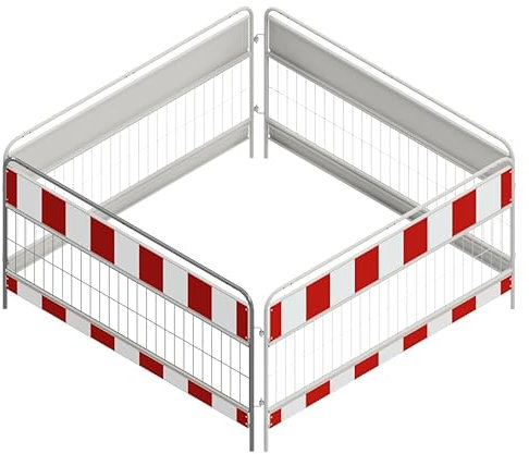 BAUZAUNWELT Schachtschutzgitter nach TL feuerverzinkt nach DIN ISO 1461 zum Sichern von Gräben und anderen Baustellenbereichen - 2,00 m x 2,00 m, 2-teilig