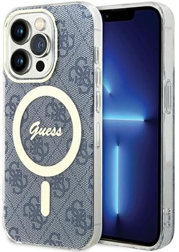 Guess GUHMP15LH4STB Hülle für iPhone 15 Pro 6.1 Blau hardcase IML 4G