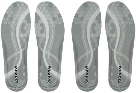 Szdxuw 2 paia Solette in Memory Foam Donna Uomo - Inserti per Scarpe Regolabile alla Misura Comfort Traspirante, Inserti Per Scarpe Da Ginnastica, Lavoro, Sportive E Stivali, Grigio Uomo