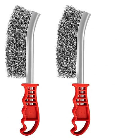 KKXXYQFC 2 Piezas Resistente Parrilla de Barbacoa Cepillo de Alambre de Acero para desoxidar Cepillo de Alambre de Acero para desoxidar Resistente Suministros para el hogar Que ahorran Mano de Obra