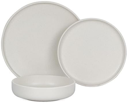 Servizio di Piatti da Tavola in Porcellana Skandik Pepper White 18 Pezzi