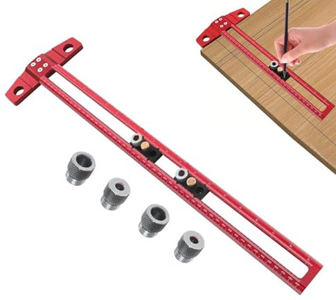 Bohrschablone für Schranklöcher, Schablone für Schrankgriffe | Aluminiumlegierung T-Quadrat-Dübelwerkzeuge Schrankloch-Bohrschablone | Stanz-Locator-Hardware-Schablone mit klarem Maßstab für Türgriffe
