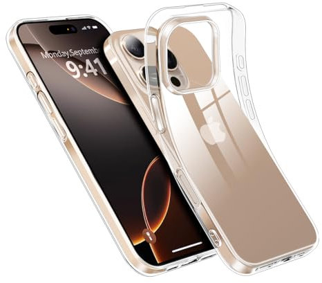 Ruayia Coque pour iPhone 16 Pro Max, Coque Transparente pour iPhone 16 Pro Max, Antichoc Silicone Souple TPU Ultra Fine Housse de Téléphone Anti-Jaunissement Anti-Rayures Protection Case - Clair