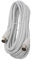 VoltShine Cable de TV de 5 m, color blanco; ideal para conectar dispositivos y mejorar la señal de televisión.