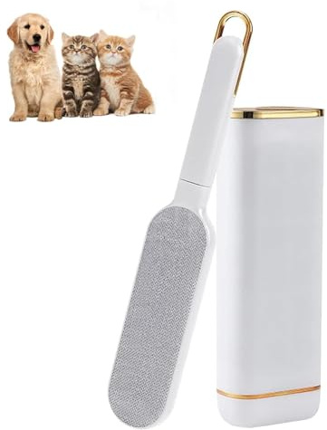 Yuiturt Pet Hair Remover Brush for Cats & Dogs，Double-Sided Lint Brush with Self Cleaning Base, Reusable Clothes Brush Fluff Remover for Pet Hair, Clothes, Furniture, Carpet, Couch
