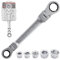 Gedlex 7 en 1 Llaves Fijas con Carraca 8 mm 10 mm 12 mm 13 mm 14 mm 17 mm 19 mm, Llave Carraca Flexible 180°, Llave de Trinquete Métrica CR-V, Resistente al Desgaste, Antideslizante