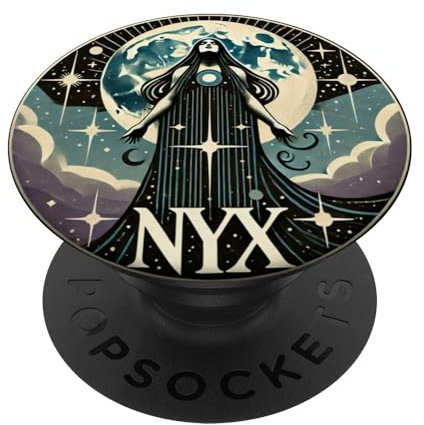 NYX Göttin Illustration Göttin der Nacht Vollmond PopSockets Klebender PopGrip