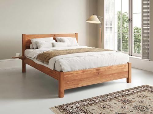 Get Laid Beds Oxford Bed - Solid Pine Wood, Hand Crafted, Strong, UK Made, Contemporary, Versatile - UK King Size (Cinnamon)