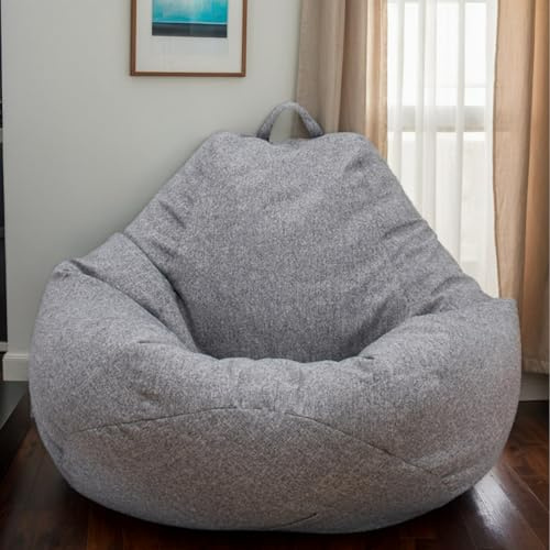HORLSKI Sitzsäcke Für Erwachsene Gaming-Sitzsäcke Große Sitzsäcke Für Den Innen- Und Außenbereich Wasserbeständig Birnenform Polyester Ohne Füllung Wohnzimmer Garten,Grey 1,105 * 115cm