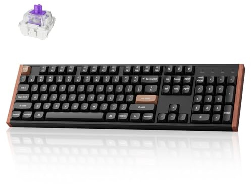 Keychron K10 HE Hall-Effekt-Tastatur, kabellos, Magnetschalter, Hot-Swap-fähig, einstellbare Betätigung, schneller Trigger-Modus mit Aluminium- und Holzrahmen, Full-Size Custom RGB für Mac, Windows
