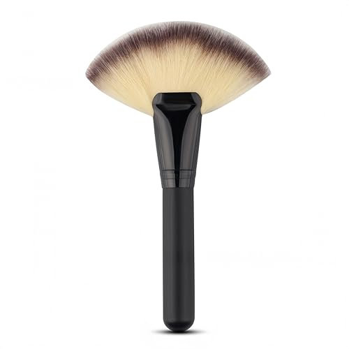 Professional Fan Makeup Brush - Soft Bristles for Highlighting, Blush & Bronzer - Ideal for Cheekbones & Precise Application