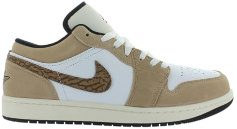Nike Air Jordan 1 Low SE Herrenschuhe, Hanf, Hellbraun, klares Weiß, Schlammbraun, 48.5 EU