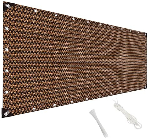 MAODUZI Frang-ivista, Frang-ivista Balcone 100x550cm, Privacy Giardino Esterno Privacy e Ombra Garantita Fasce Ombreggianti per Pergola Facile da Montare per Giardino e Balcone - Marrone