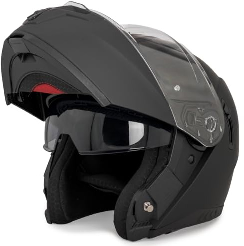 VINZ Pasco Klapphelm mit Sonnenblende & PINLOCK 70 vorbereitet | ECE 22.06 Motorrad Helm für Herren & Damen | Motorradhelm Klappbar Integralhelm | In Gr. XS-XXL